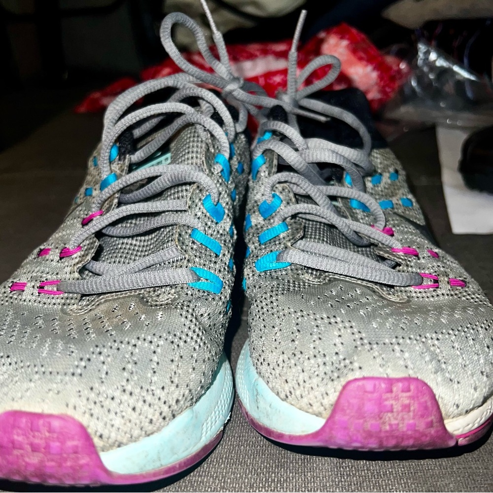 Nike Gray and Pink Athletic Shoes with Breathable Mesh